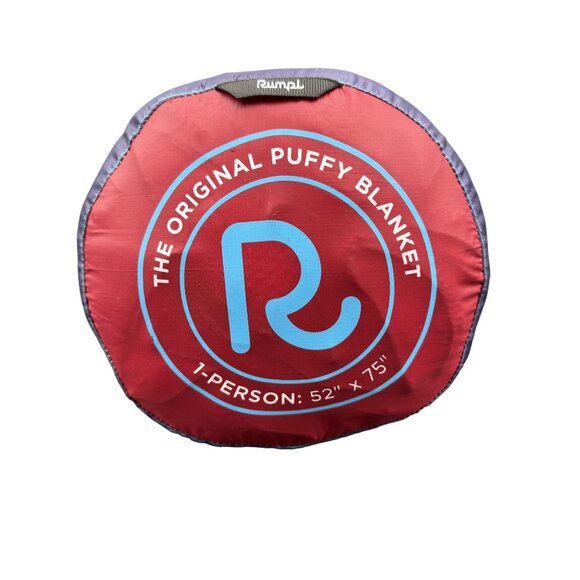 Rumpl Original Puffy Blanket 1-Person Orange/Purple Pyro Fade 52" X 75" - Picture 2 of 4